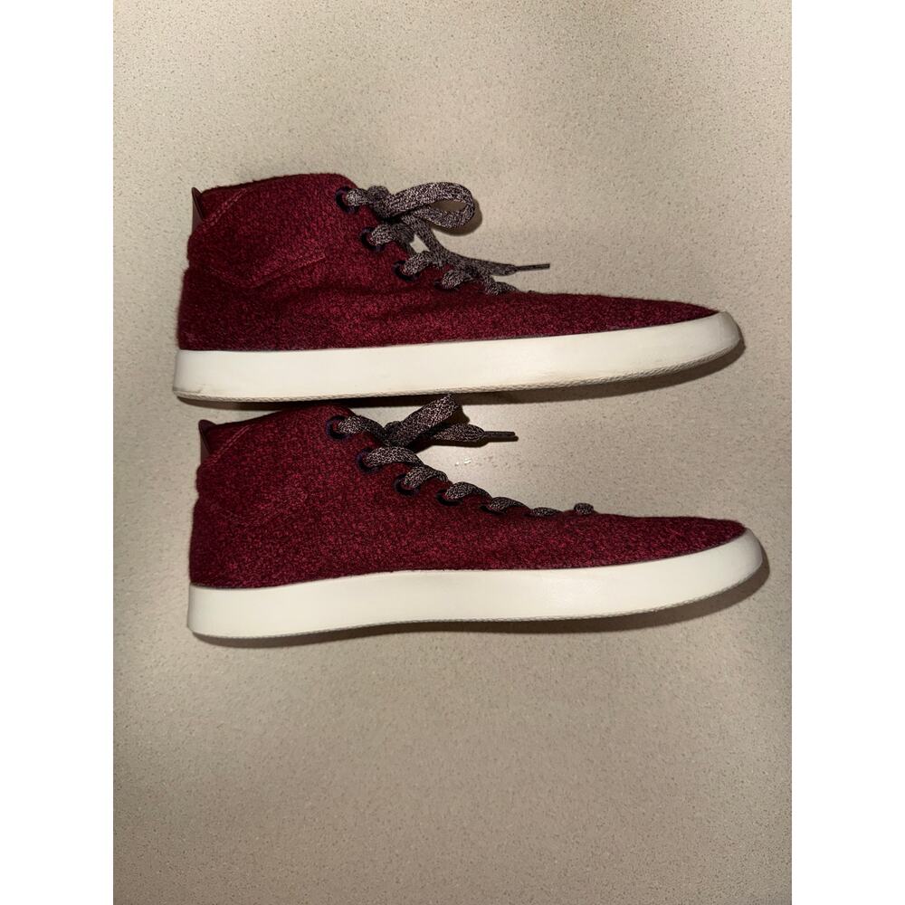 AllBirds Mens Wool Piper Mid Top Merino Wool Lace Up Sneakers Burgundy Size 9 - Picture 7 of 10